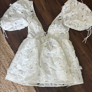 Elegant White Lace Kids Dress
